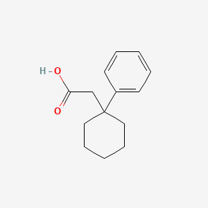 molecular formula C14H18O2 B8673895 CYCLOHEXANEACETIC ACID,1-PHENYL- CAS No. 32231-03-1