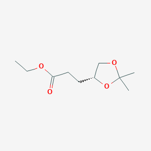 molecular formula C10H18O4 B8673952 ethyl 3-[(4R)-2,2-dimethyl-1,3-dioxolan-4-yl]propanoate CAS No. 173152-84-6