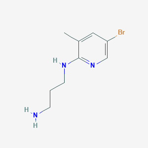 molecular formula C9H14BrN3 B8673960 N'-(5-bromo-3-methylpyridin-2-yl)propane-1,3-diamine 