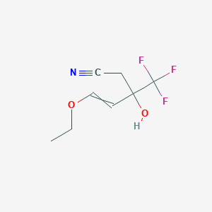 5-Ethoxy-3-hydroxy-3-(trifluoromethyl)pent-4-enenitrile