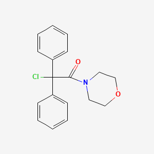 molecular formula C18H18ClNO2 B8674115 Diphenylchloroacetic acid morpholide 