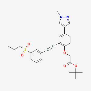 tert-butyl(4-(1-methyl-1H-pyrazol-4-yl)-2-{[3-(propylsulfonyl)phenyl]ethynyl}phenoxy)acetate