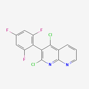 molecular formula C14H5Cl2F3N2 B8674214 2,4-Dichloro-3-(2,4,6-trifluorophenyl)-[1,8]naphthyridine 