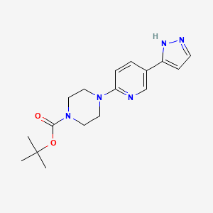 molecular formula C17H23N5O2 B8674498 tert-butyl 4-[5-(1H-pyrazol-5-yl)pyridin-2-yl]piperazine-1-carboxylate 