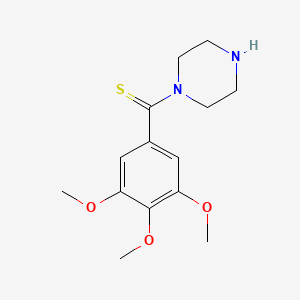 molecular formula C14H20N2O3S B8674617 Piperazine, 1-[thioxo(3,4,5-trimethoxyphenyl)methyl]- CAS No. 119049-32-0