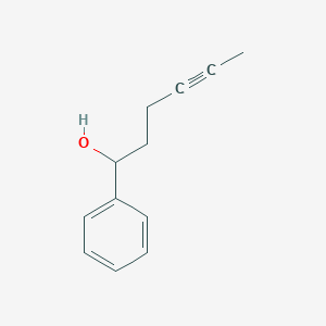 molecular formula C12H14O B8674744 1-Phenylhex-4-yn-1-ol 