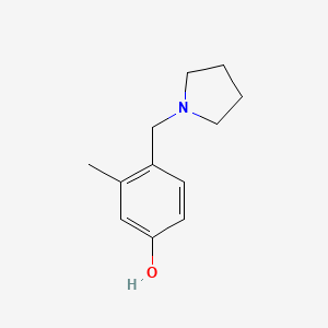 molecular formula C12H17NO B8674802 3-Methyl-4-(pyrrolidin-1-ylmethyl)phenol 