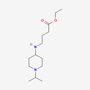 molecular formula C14H28N2O2 B8675055 ethyl 4-[(1-propan-2-ylpiperidin-4-yl)amino]butanoate 