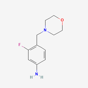 molecular formula C11H15FN2O B8675108 3-Fluoro-4-morpholin-4-ylmethylphenylamine 