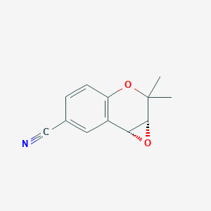 molecular formula C12H11NO2 B8675224 (1aR,7bR)-2,2-Dimethyl-1a,7b-dihydro-2H-oxireno[2,3-c]chromene-6-carbonitrile 
