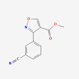 molecular formula C12H8N2O3 B8675298 methyl 3-(3-cyanophenyl)isoxazole-4-carboxylate 