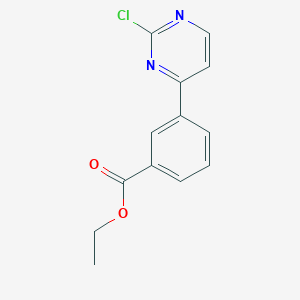 molecular formula C13H11ClN2O2 B8675541 Benzoic acid, 3-(2-chloro-4-pyrimidinyl)-, ethyl ester CAS No. 859516-86-2