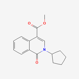 molecular formula C16H17NO3 B8675960 Methyl 2-cyclopentyl-1-oxo-1,2-dihydroisoquinoline-4-carboxylate 