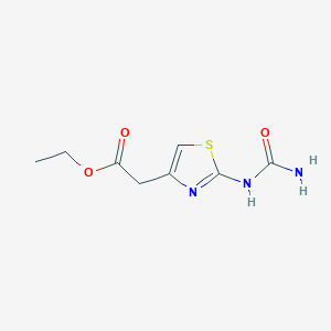 molecular formula C8H11N3O3S B8676077 Ethyl 2-ureidothiazol-4-ylacetate CAS No. 62557-42-0