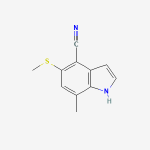 7-Methyl-5-(methylthio)-1H-indole-4-carbonitrile