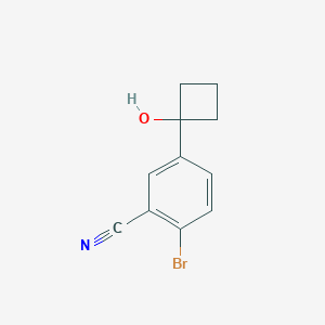 molecular formula C11H10BrNO B8676137 2-Bromo-5-(1-hydroxycyclobutyl)benzonitrile CAS No. 1467061-13-7