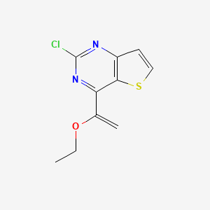 molecular formula C10H9ClN2OS B8676220 2-Chloro-4-(1-ethoxy-vinyl)thieno[3,2-d]pyrimidine 