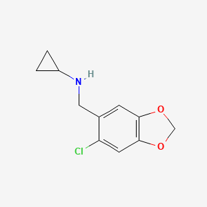 molecular formula C11H12ClNO2 B8676223 (6-Chlorobenzo[1,3]dioxol-5-ylmethyl)cyclopropylamine 