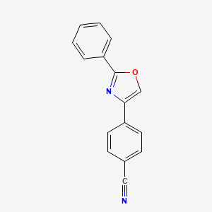 molecular formula C16H10N2O B8676264 4-(2-Phenyl-1,3-oxazol-4-yl)benzonitrile 