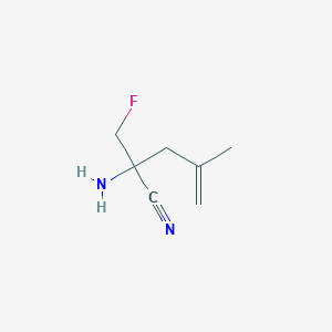 molecular formula C7H11FN2 B8676295 2-Amino-2-(fluoromethyl)-4-methylpent-4-enenitrile CAS No. 82212-65-5