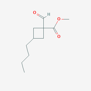 molecular formula C11H18O3 B8676313 Methyl 3-butyl-1-formylcyclobutane-1-carboxylate CAS No. 828271-34-7