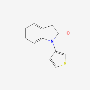 molecular formula C12H9NOS B8676319 1-(Thiophen-3-yl)-1,3-dihydro-2H-indol-2-one CAS No. 131579-07-2