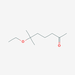 molecular formula C10H20O2 B8676336 6-Ethoxy-6-methylheptan-2-one CAS No. 51079-72-2