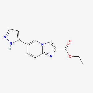 molecular formula C13H12N4O2 B8676396 Ethyl 6-(1H-pyrazol-3-yl)imidazo[1,2-a]pyridine-2-carboxylate 