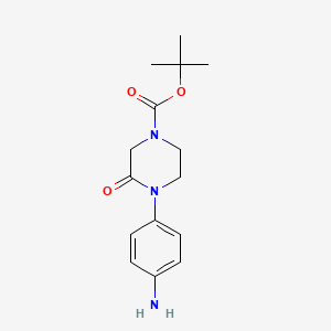 molecular formula C15H21N3O3 B8676447 tert-butyl 4-(4-aminophenyl)-3-oxopiperazine-1-carboxylate 