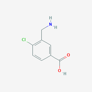 molecular formula C8H8ClNO2 B8676543 4-Chloro-3-aminomethylbenzoic acid 