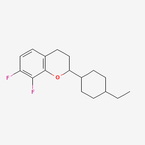 molecular formula C17H22F2O B8676609 2-(4-Ethylcyclohexyl)-7,8-difluoro-3,4-dihydro-2H-1-benzopyran CAS No. 819862-13-0