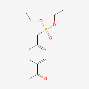 molecular formula C13H19O4P B8676658 Phosphonic acid, [(4-acetylphenyl)methyl]-, diethyl ester CAS No. 149193-16-8