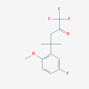molecular formula C13H14F4O2 B8676747 1,1,1-Trifluoro-4-(5-fluoro-2-methoxyphenyl)-4-methylpentan-2-one CAS No. 609806-82-8