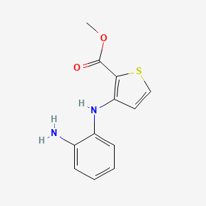 molecular formula C12H12N2O2S B8676759 Methyl 3-(2-aminoanilino)thiophene-2-carboxylate CAS No. 61325-18-6