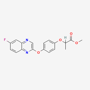 molecular formula C18H15FN2O4 B8677015 Methyl 2-(4-((6-fluoro-2-quinoxalinyl)oxy)phenoxy)propanoate CAS No. 76578-17-1