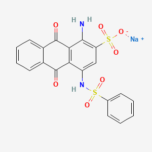 molecular formula C20H13N2NaO7S2 B8677159 Sodium 1-amino-9,10-dihydro-9,10-dioxo-4-((phenylsulphonyl)amino)anthracene-2-sulphonate CAS No. 67401-67-6
