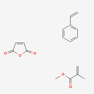 molecular formula C17H18O5 B8677292 Furan-2,5-dione;methyl 2-methylprop-2-enoate;styrene CAS No. 26809-51-8