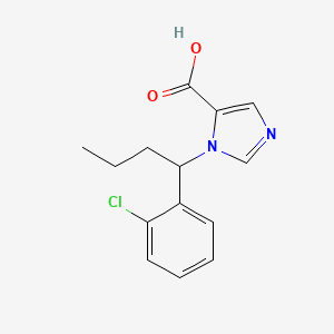 molecular formula C14H15ClN2O2 B8677328 1-[1-(2-chlorophenyl)butyl]-1H-imidazole-5-carboxylic acid CAS No. 112365-94-3