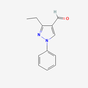 molecular formula C12H12N2O B8677385 3-Ethyl-1-phenyl-1h-pyrazole-4-carbaldehyde CAS No. 864408-58-2