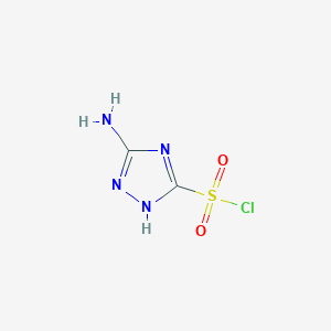 molecular formula C2H3ClN4O2S B8677393 1H-1,2,4-Triazole-3-sulfonyl chloride, 5-amino- CAS No. 129879-84-1