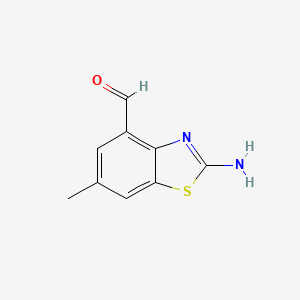 molecular formula C9H8N2OS B8677433 2-Amino-6-methylbenzothiazole-4-carboxaldehyde 