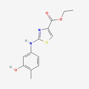 molecular formula C13H14N2O3S B8677709 Ethyl 2-(3-hydroxy-4-methylphenylamino)thiazole-4-carboxylate 