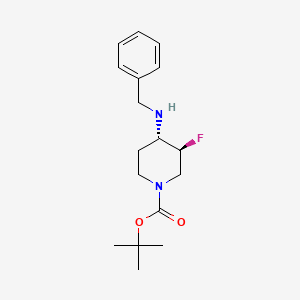 molecular formula C17H25FN2O2 B8677788 rel-(3R,4R)-4-Benzylamino-1-[tert-butoxycarbonyl]-3-fluoropiperidine 
