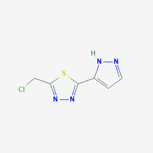 2-(chloromethyl)-5-(1H-pyrazol-3-yl)-1,3,4-thiadiazole