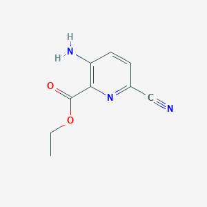 molecular formula C9H9N3O2 B8677915 Ethyl 3-amino-6-cyanopyridine-2-carboxylate 