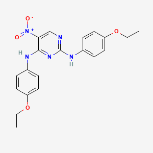 molecular formula C20H21N5O4 B8677963 N,N'-bis(4-ethoxyphenyl)-5-nitropyrimidine-2,4-diamine 