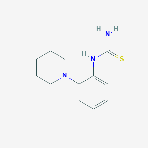 molecular formula C12H17N3S B8678037 1-(2-Piperidinophenyl)thiourea 
