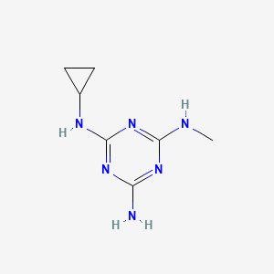 molecular formula C7H12N6 B8678299 N~2~-Cyclopropyl-N~4~-methyl-1,3,5-triazine-2,4,6-triamine CAS No. 66276-69-5