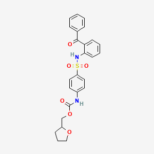 molecular formula C25H24N2O6S B8678355 Tetrahydrofuran-2-ylmethyl 4-{[(2-benzoylphenyl)amino]sulfonyl}phenylcarbamate 