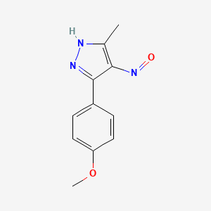 molecular formula C11H11N3O2 B8678632 3-(4-Methoxyphenyl)-5-methyl-4-nitroso-1H-pyrazole CAS No. 645418-21-9